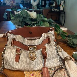 Michael Kors Brown and Cream Hobo Shoulder Bag, very nice